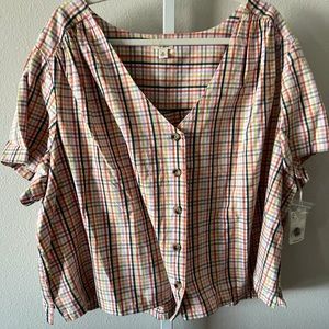A.n.a NWT Short Sleeve Button Down Top